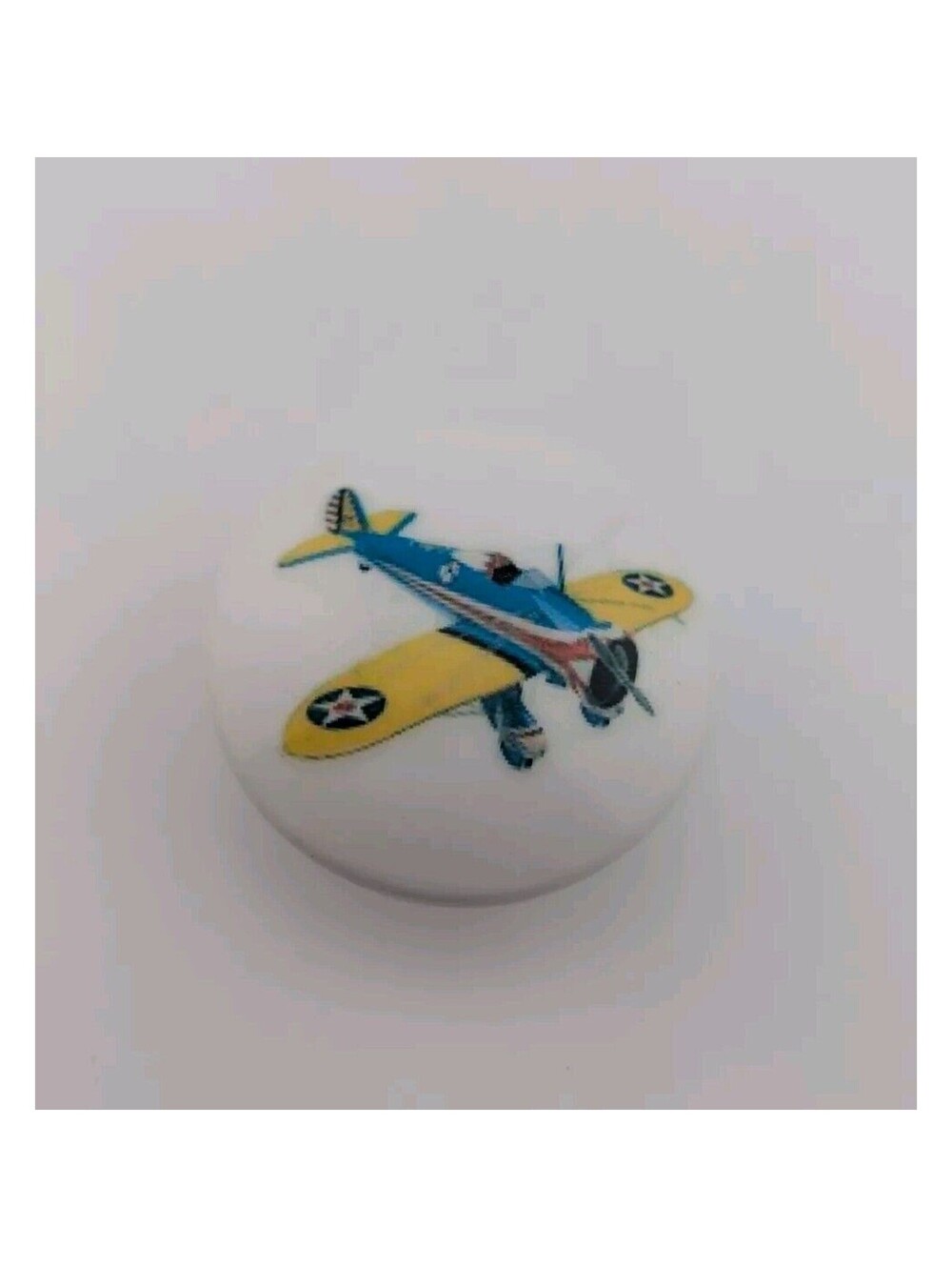 15pc Wooden Airplane Drawer Knobs Pulls White Blue Yellow Boys Room